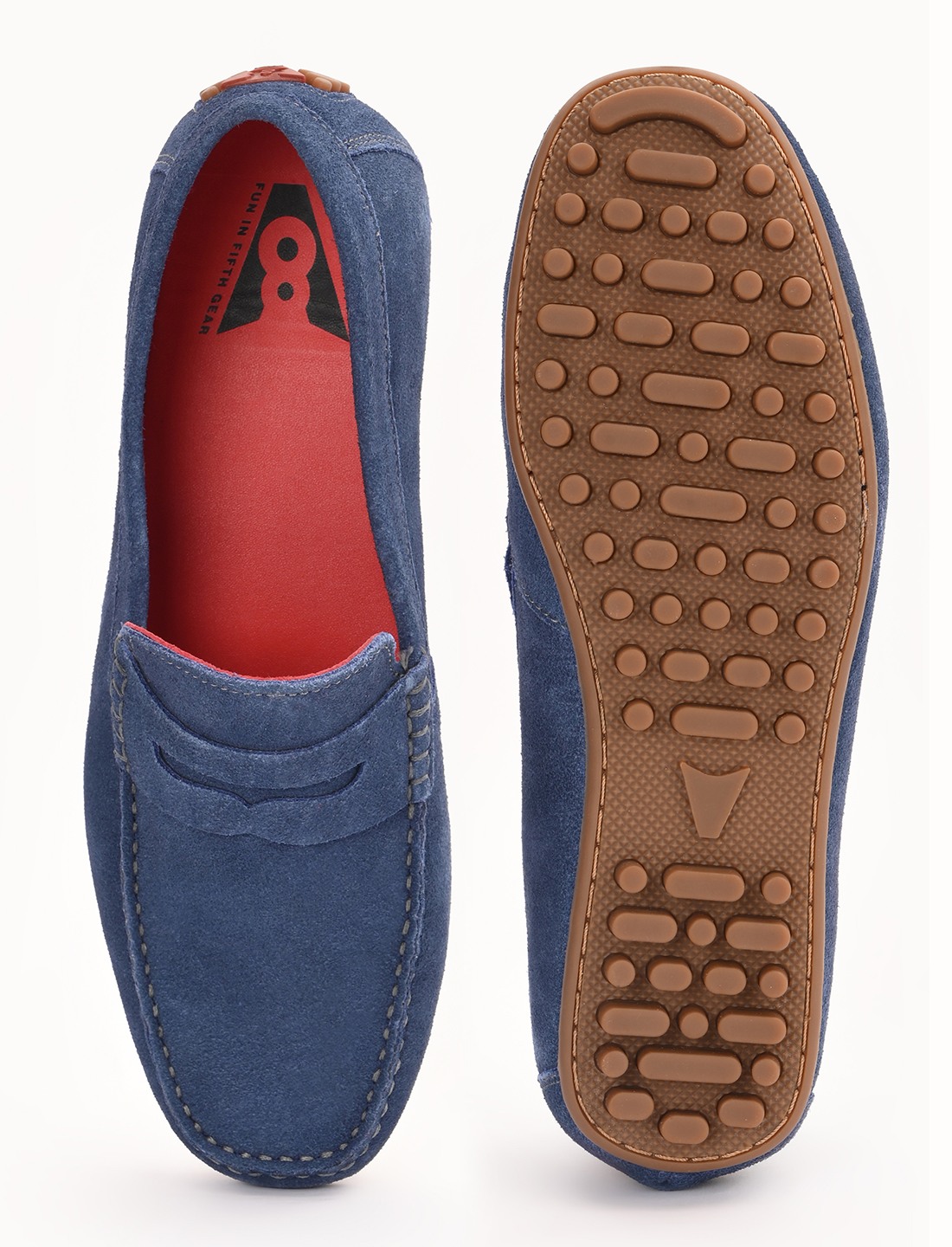 The Seti Blue Suede Men Casual Drivers V8 By Ruosh