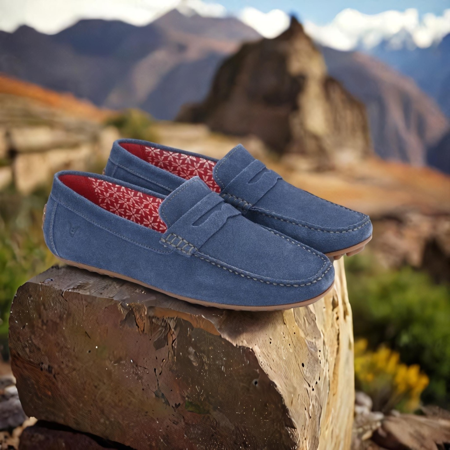The Seti Blue Suede Men Casual Drivers V8 By Ruosh