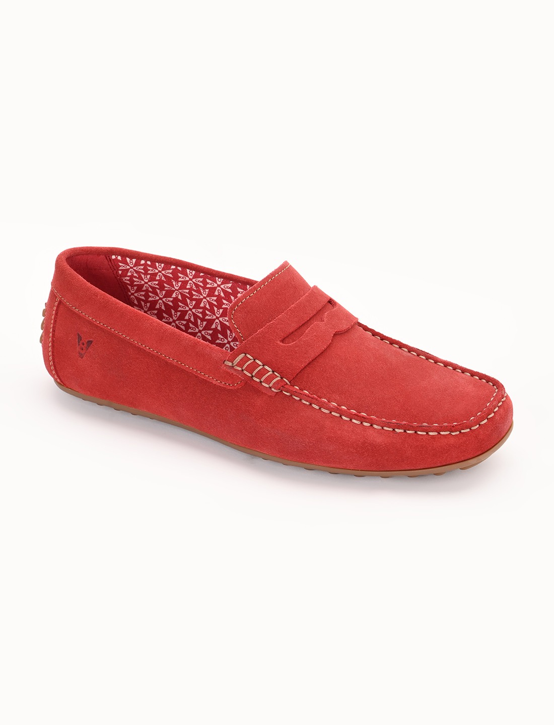 The Seti Red Suede Men Casual Drivers V8 By Ruosh