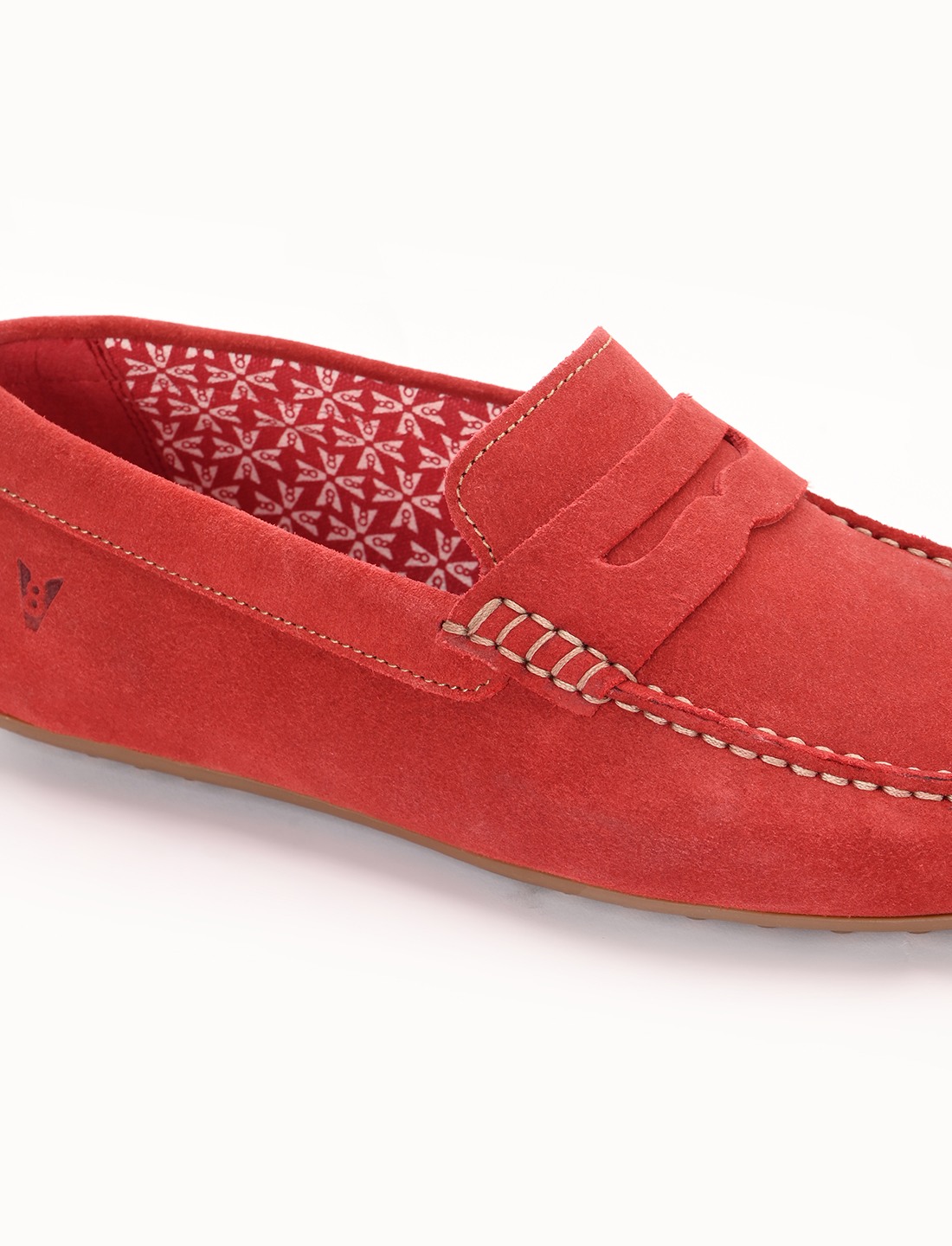 The Seti Red Suede Men Casual Drivers V8 By Ruosh