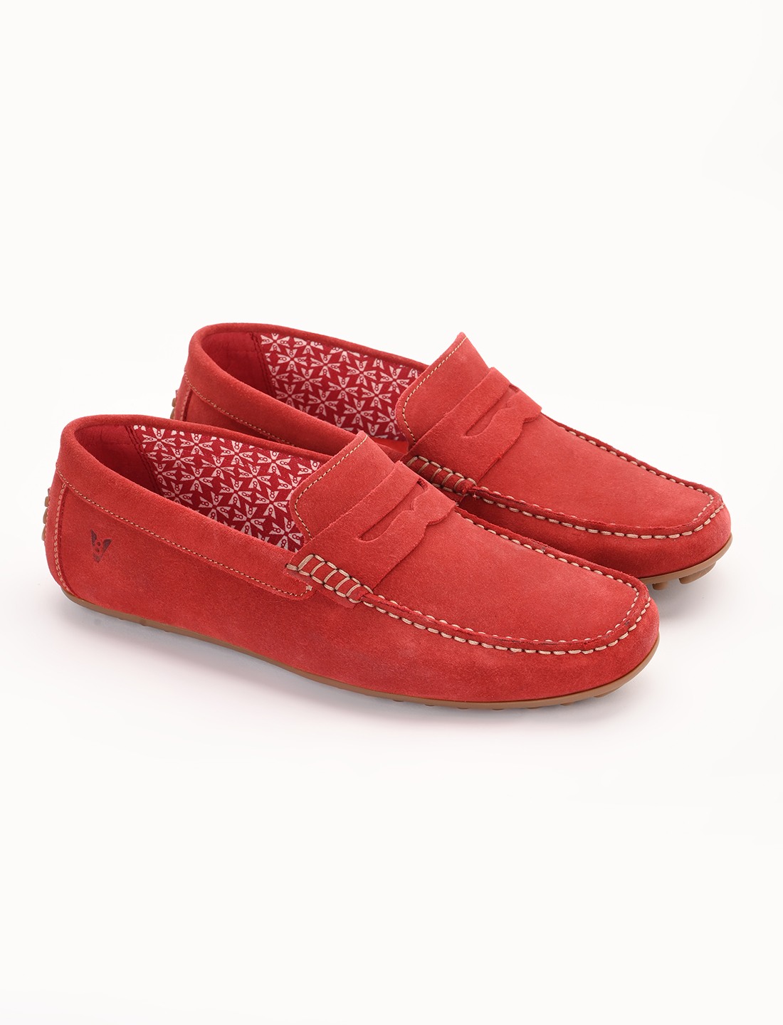 The Seti Red Suede Men Casual Drivers V8 By Ruosh