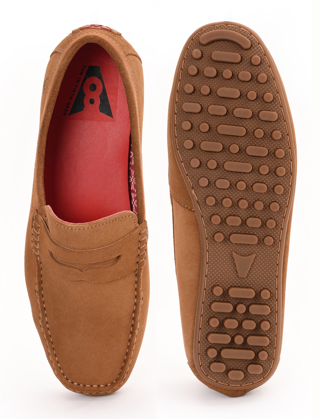 The Seti Tan Suede Men Casual Drivers V8 By Ruosh