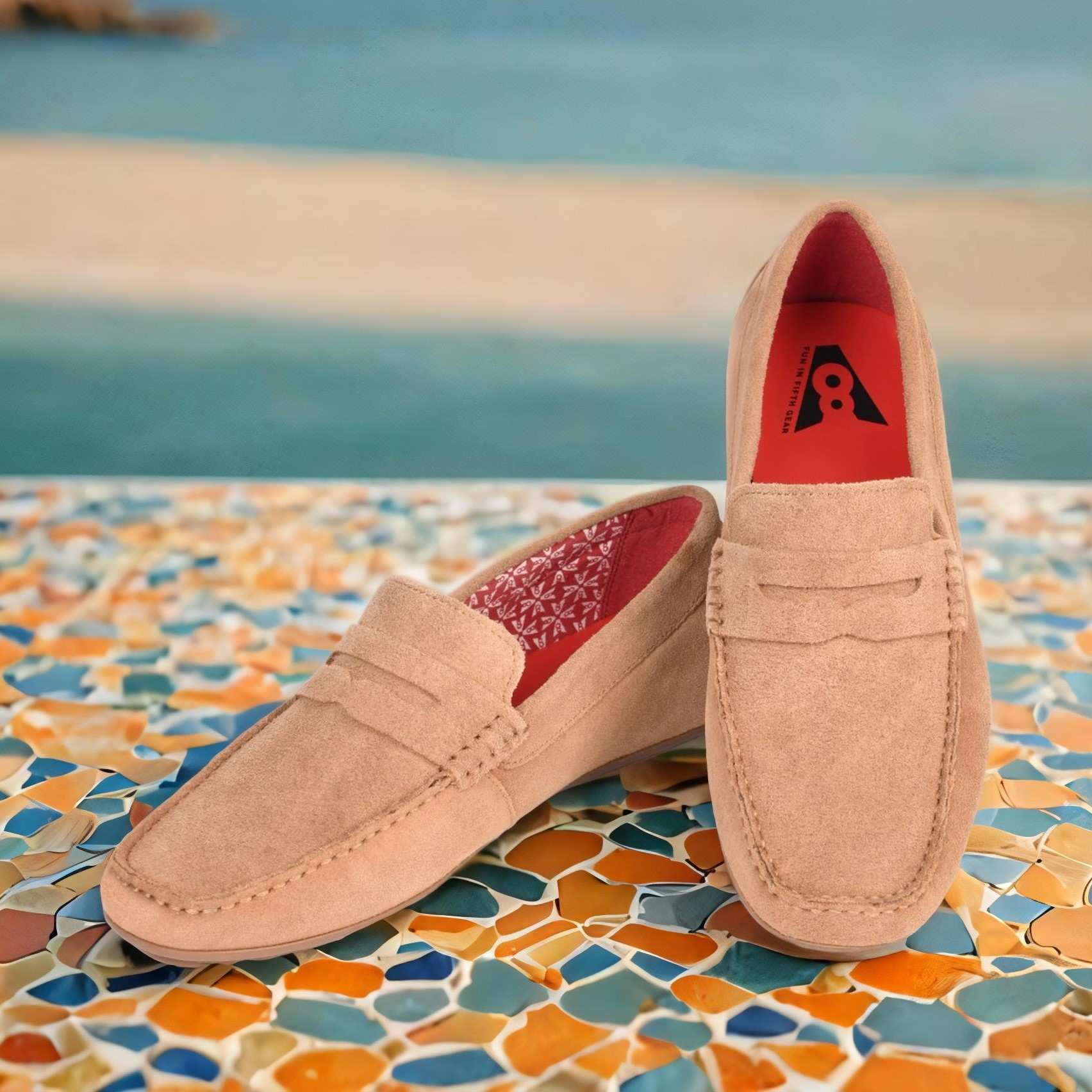 The Seti Tan Suede Men Casual Drivers V8 By Ruosh