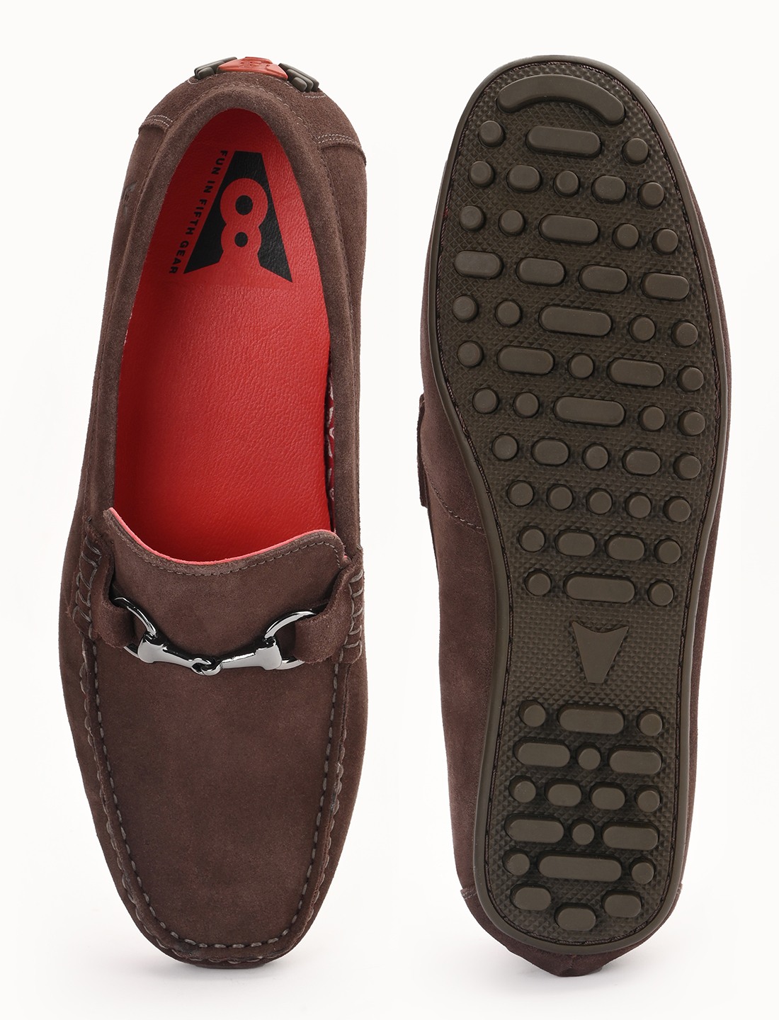 The Seti Brown Suede Men Casual Drivers V8 By Ruosh
