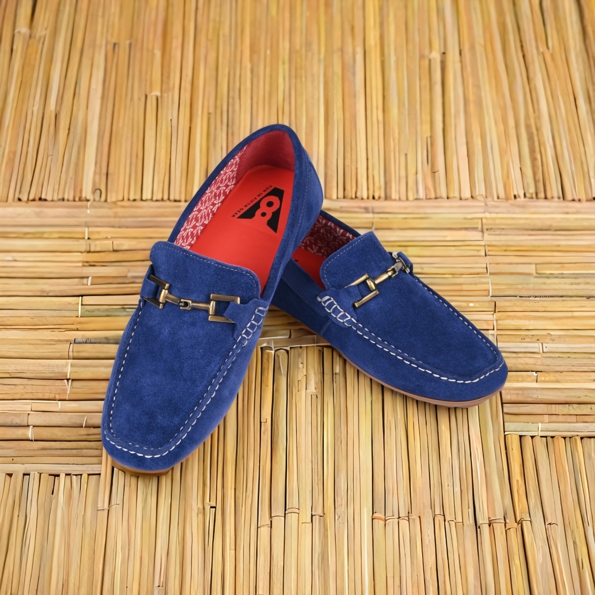 The Seti Blue Suede Men Casual Drivers V8 By Ruosh