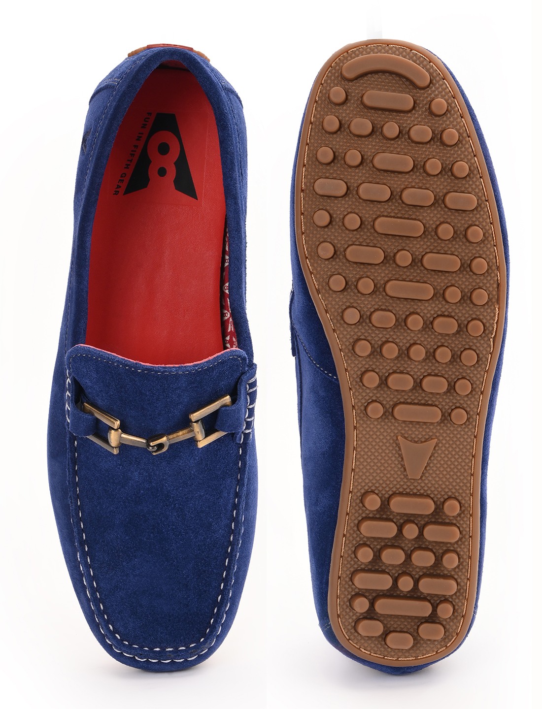 The Seti Blue Suede Men Casual Drivers V8 By Ruosh