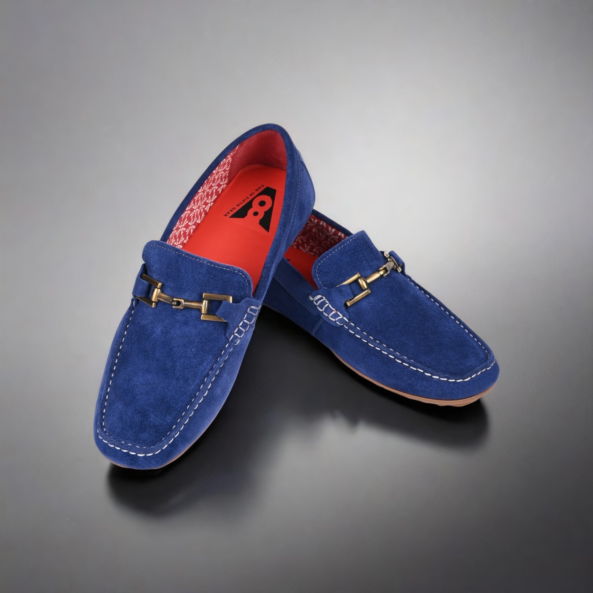 The Seti Blue Suede Men Casual Drivers V8 By Ruosh