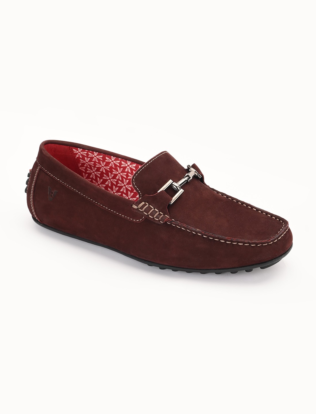 The Seti Burgandy Suede Men Casual Drivers V8 By Ruosh