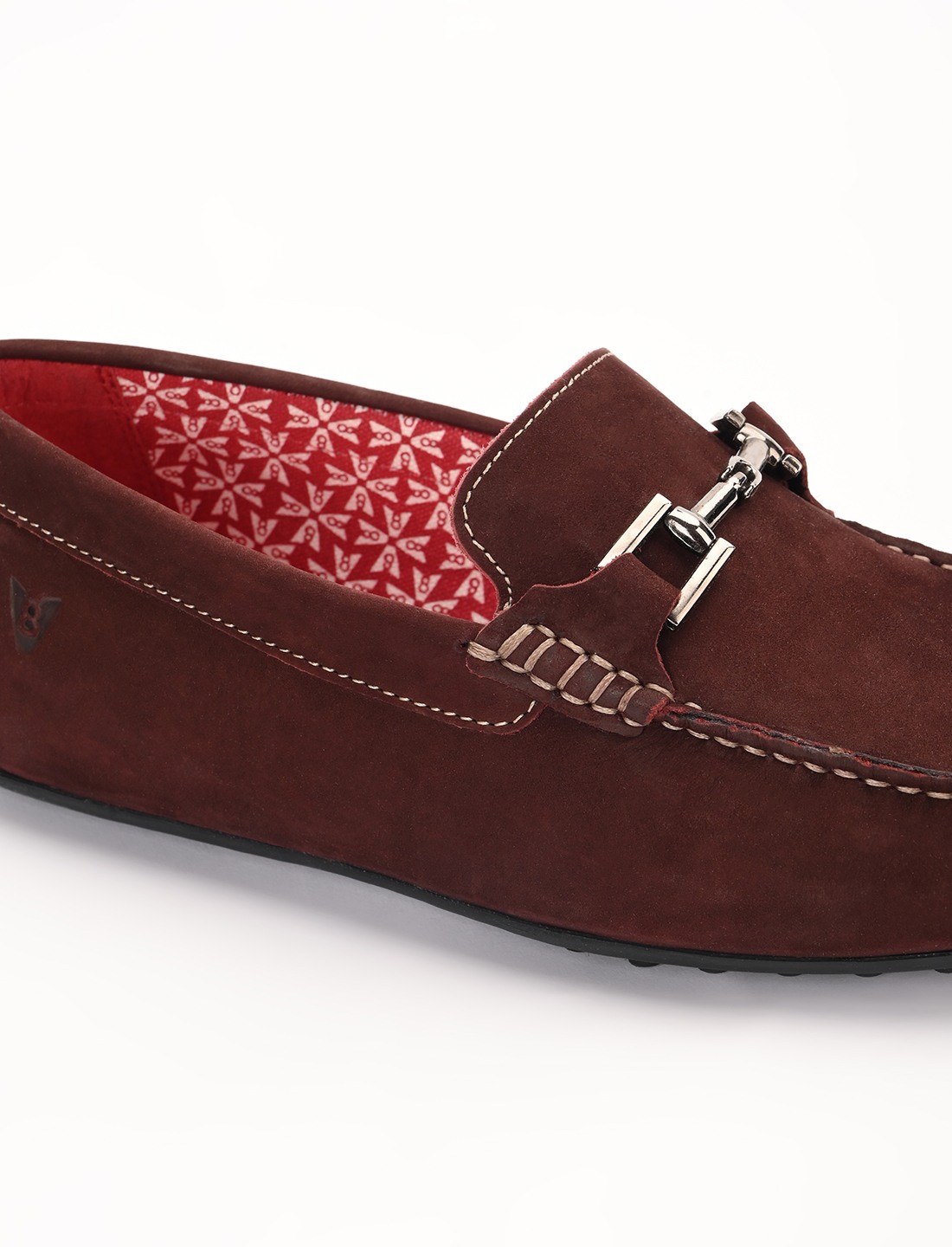 The Seti Burgandy Suede Men Casual Drivers V8 By Ruosh