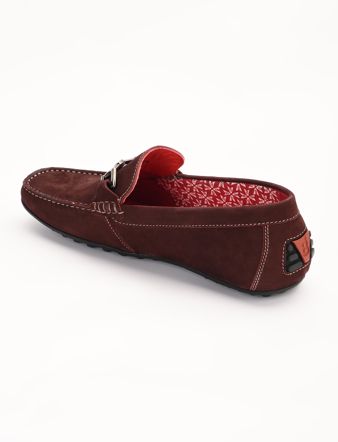 The Seti Burgandy Suede Men Casual Drivers V8 By Ruosh