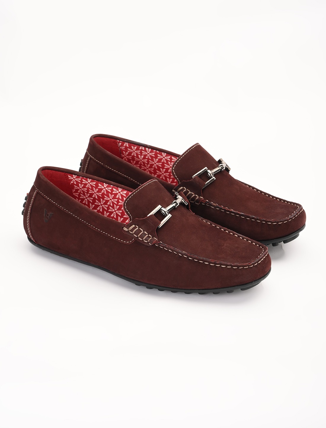 The Seti Burgandy Suede Men Casual Drivers V8 By Ruosh