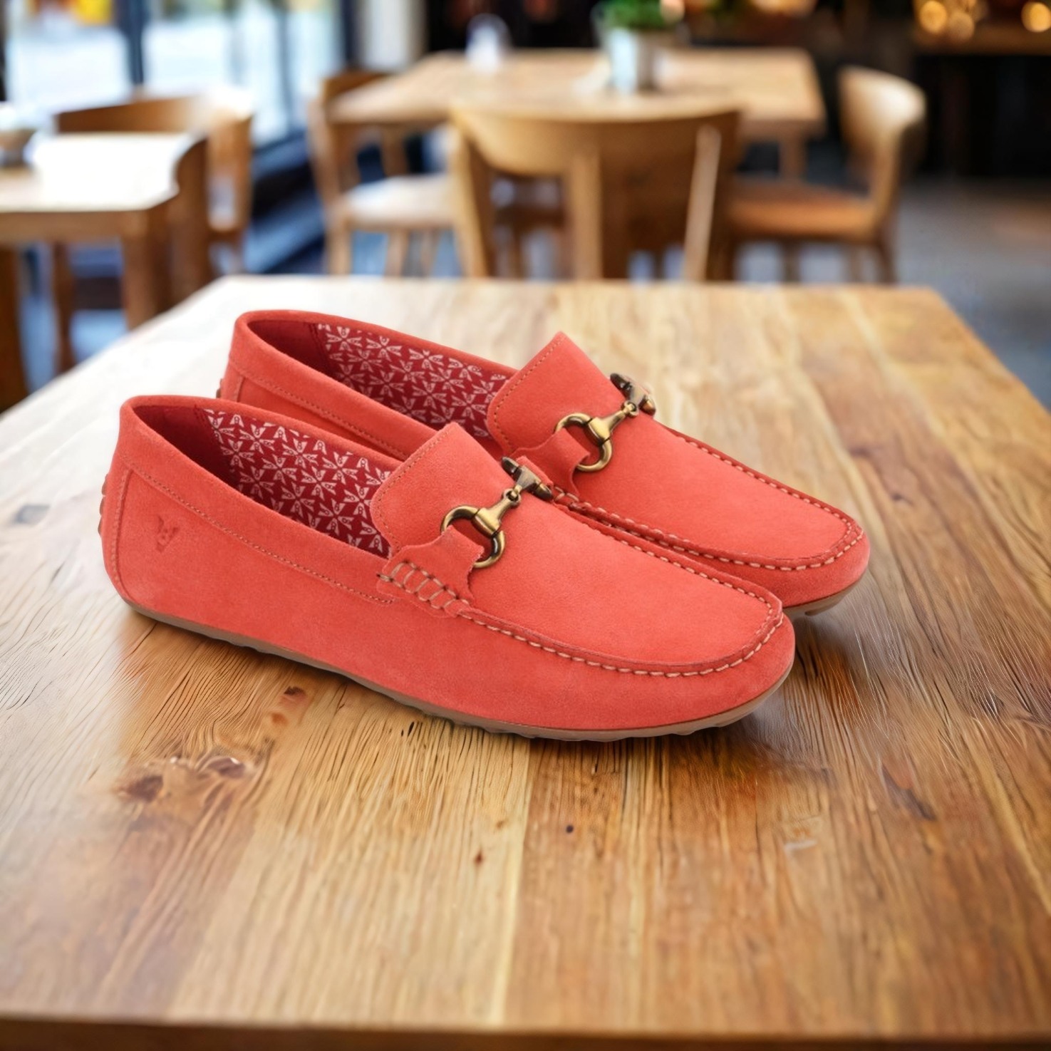 The Seti Red Suede Men Casual Drivers V8 By Ruosh