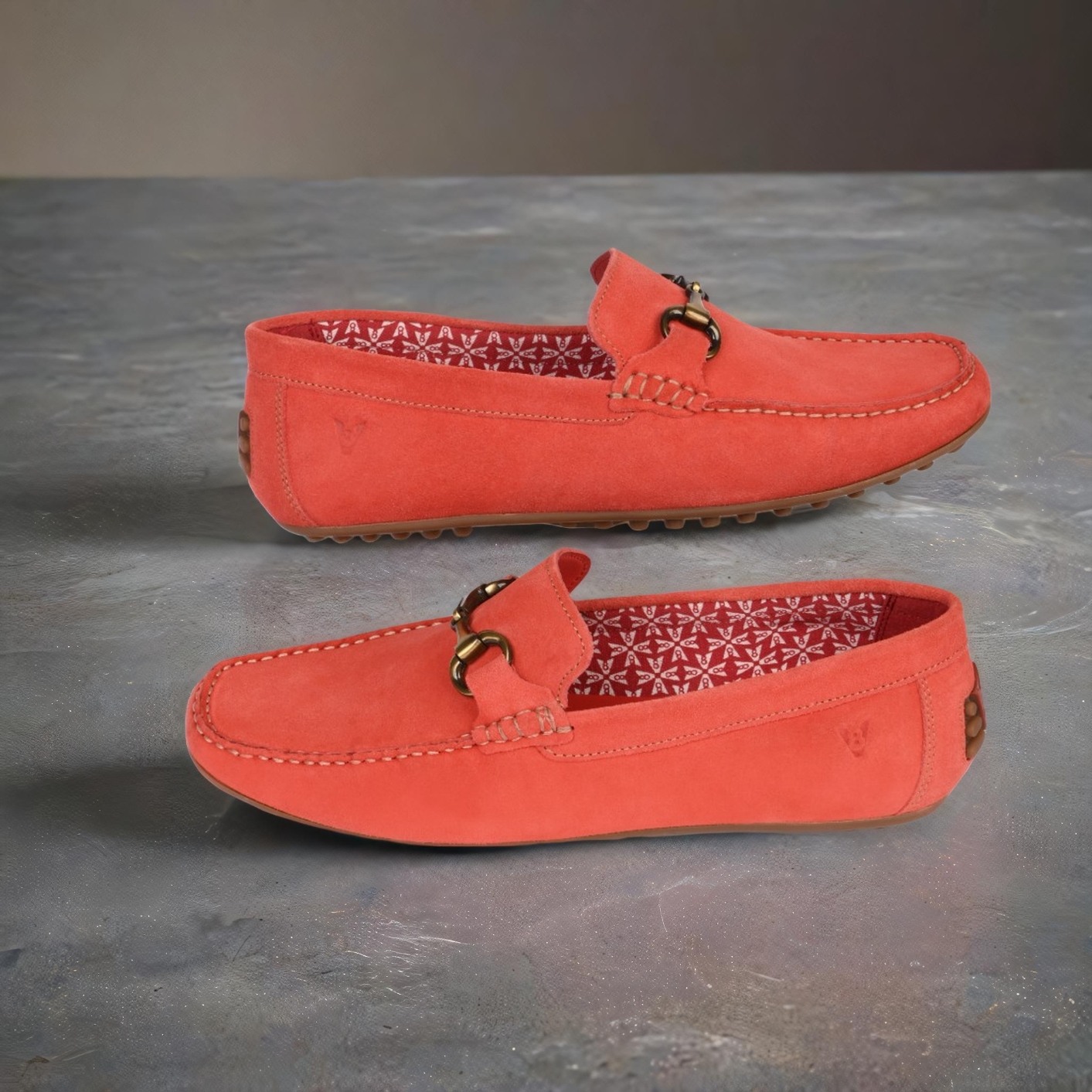The Seti Red Suede Men Casual Drivers V8 By Ruosh