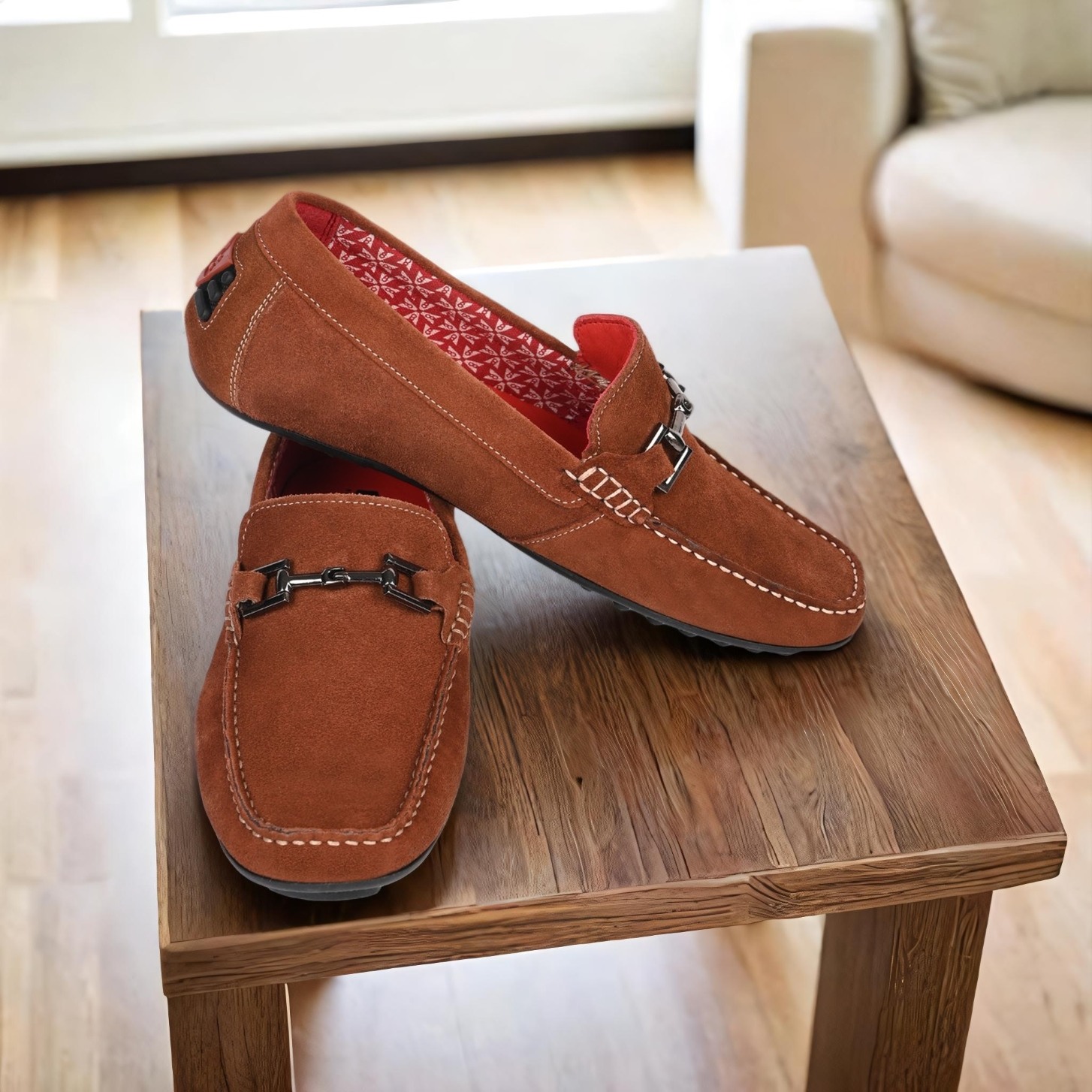 The Seti Tan Suede Men Casual Drivers V8 By Ruosh
