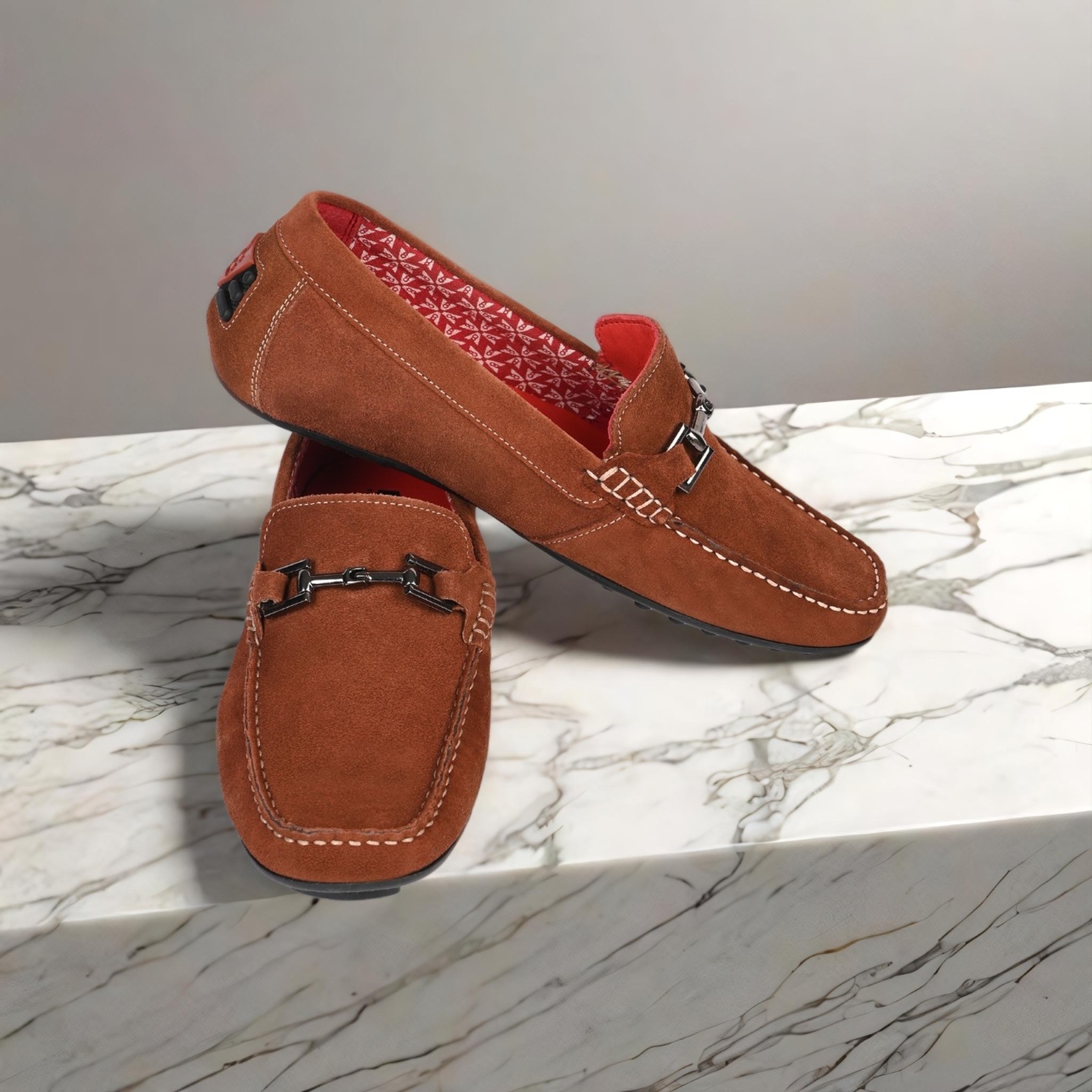 The Seti Tan Suede Men Casual Drivers V8 By Ruosh