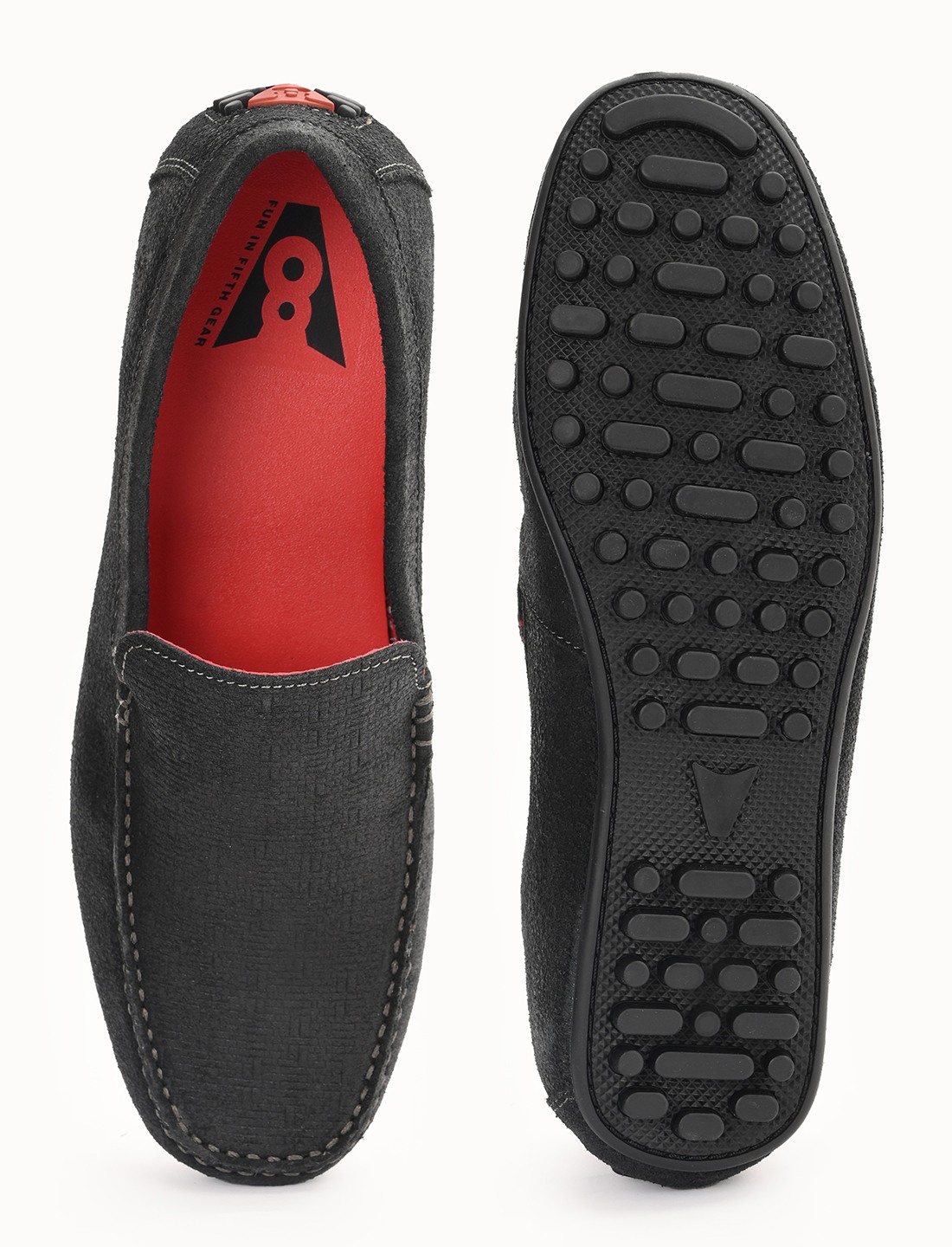 The Seti Black Suede Men Casual Drivers V8 By Ruosh