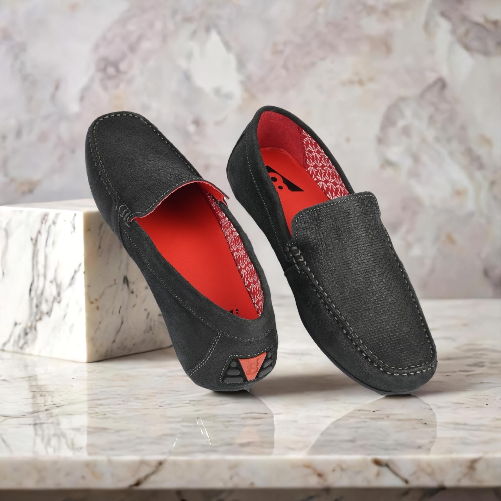 The Seti Black Suede Men Casual Drivers V8 By Ruosh