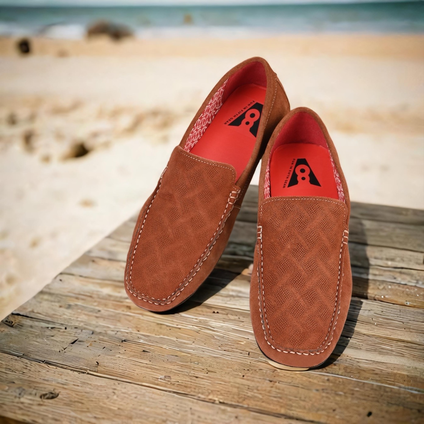 The Seti Tan Suede Men Casual Drivers V8 By Ruosh