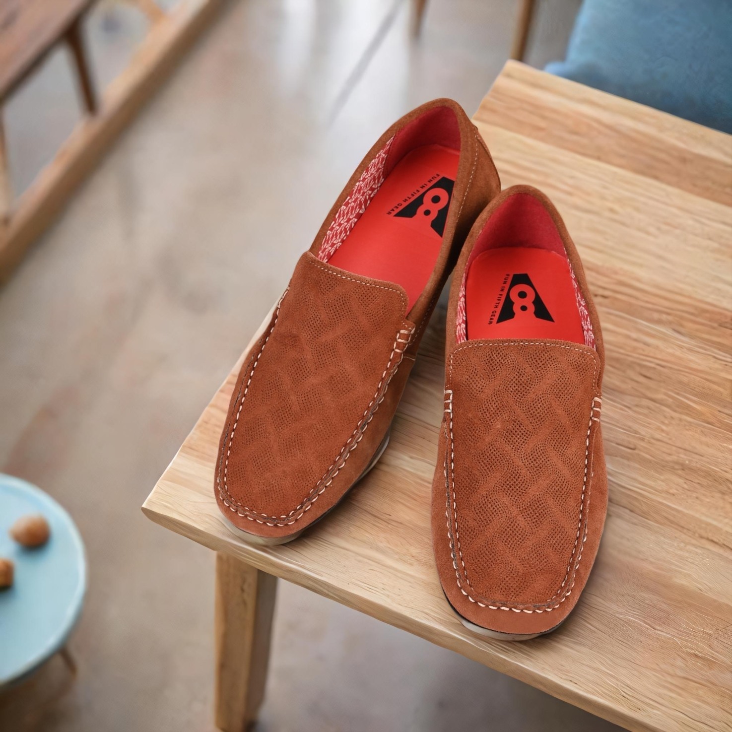The Seti Tan Suede Men Casual Drivers V8 By Ruosh