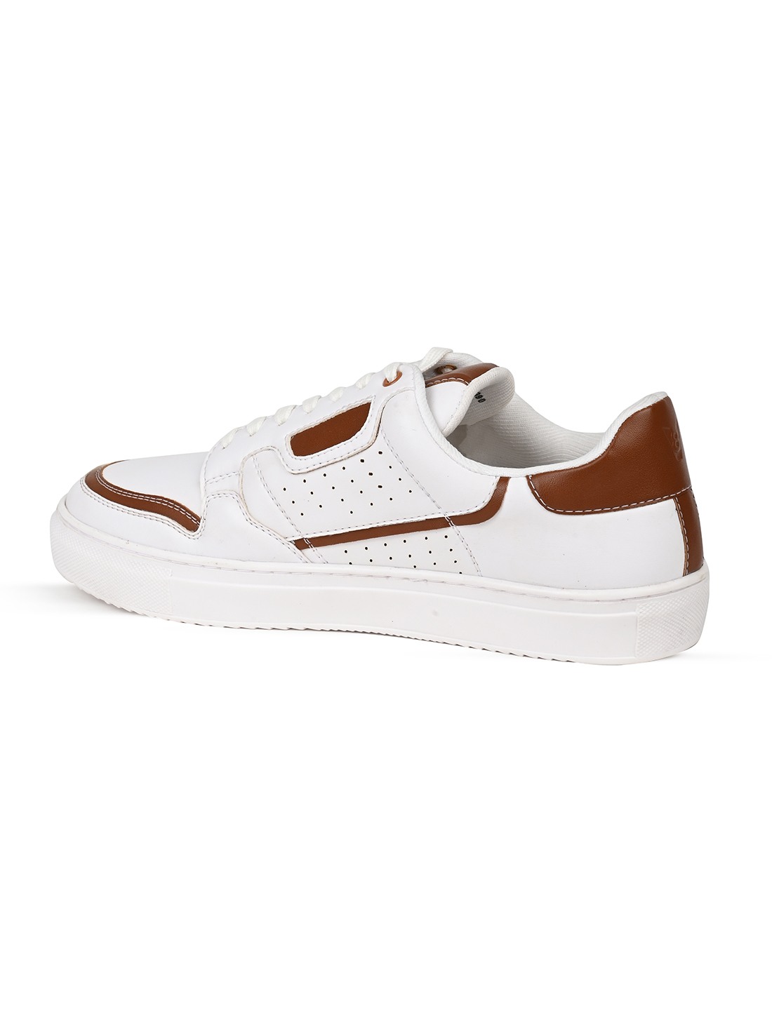 The Aldor White & Tan Men Casual Sneaker V8 By Ruosh