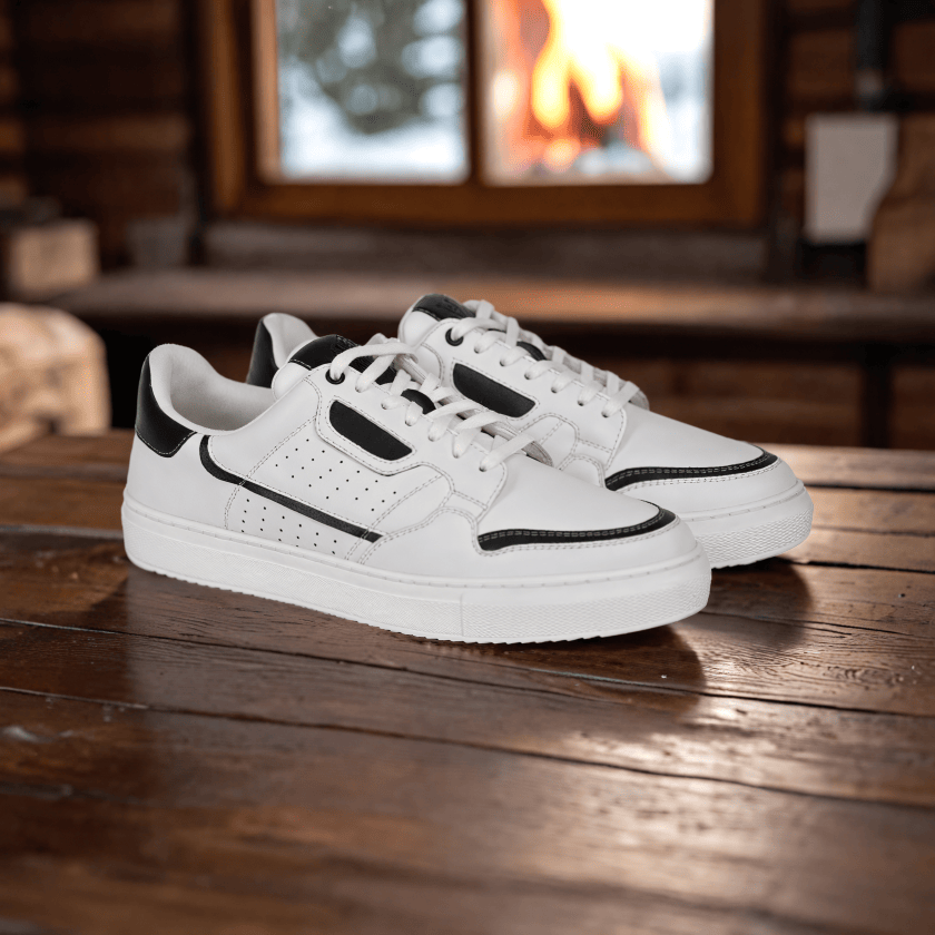 The Aldor White & Black Men Casual Sneaker V8 By Ruosh