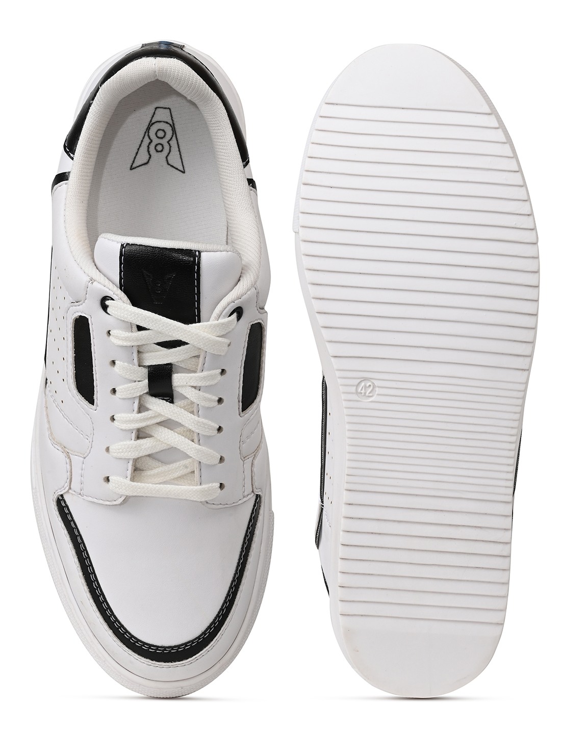 The Aldor White & Black Men Casual Sneaker V8 By Ruosh