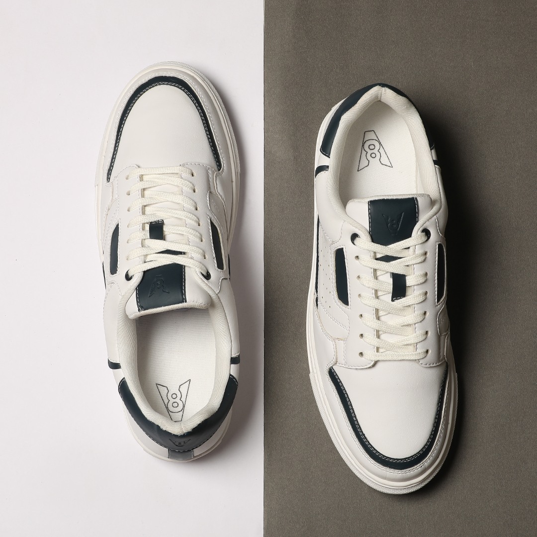 The Aldor White & Navy Men Casual Sneaker V8 By Ruosh