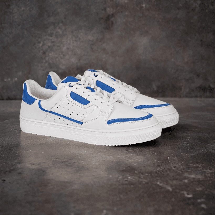 The Aldor White & Blue Men Casual Sneaker V8 By Ruosh