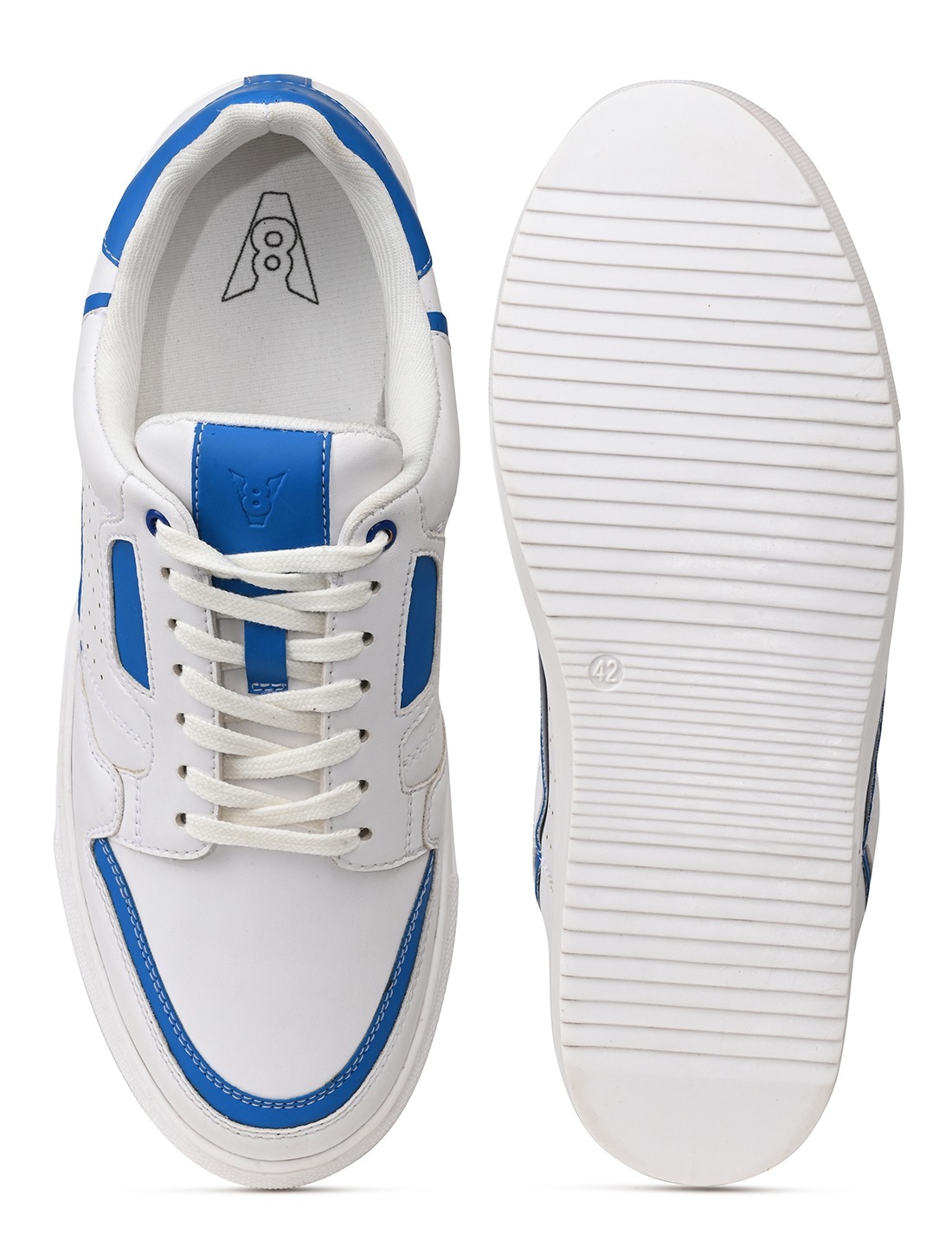 The Aldor White & Blue Men Casual Sneaker V8 By Ruosh