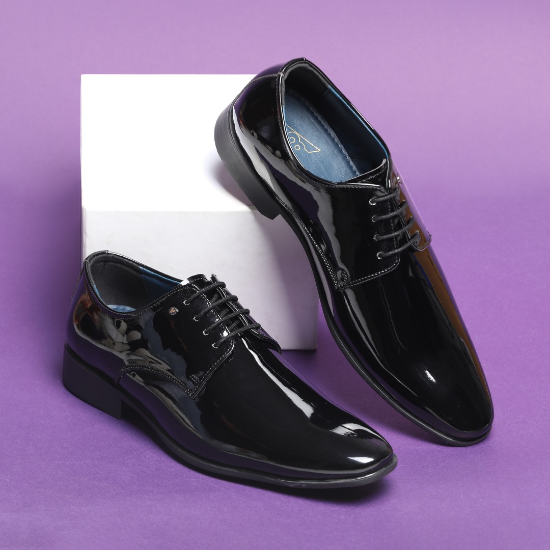 The Imperio Black Men Occasion Patent Derby V8 By Ruosh