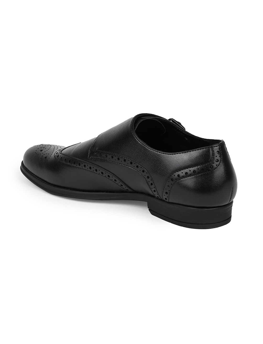 The Bruno Black Men Formal Brogue Monk V8 By Ruosh