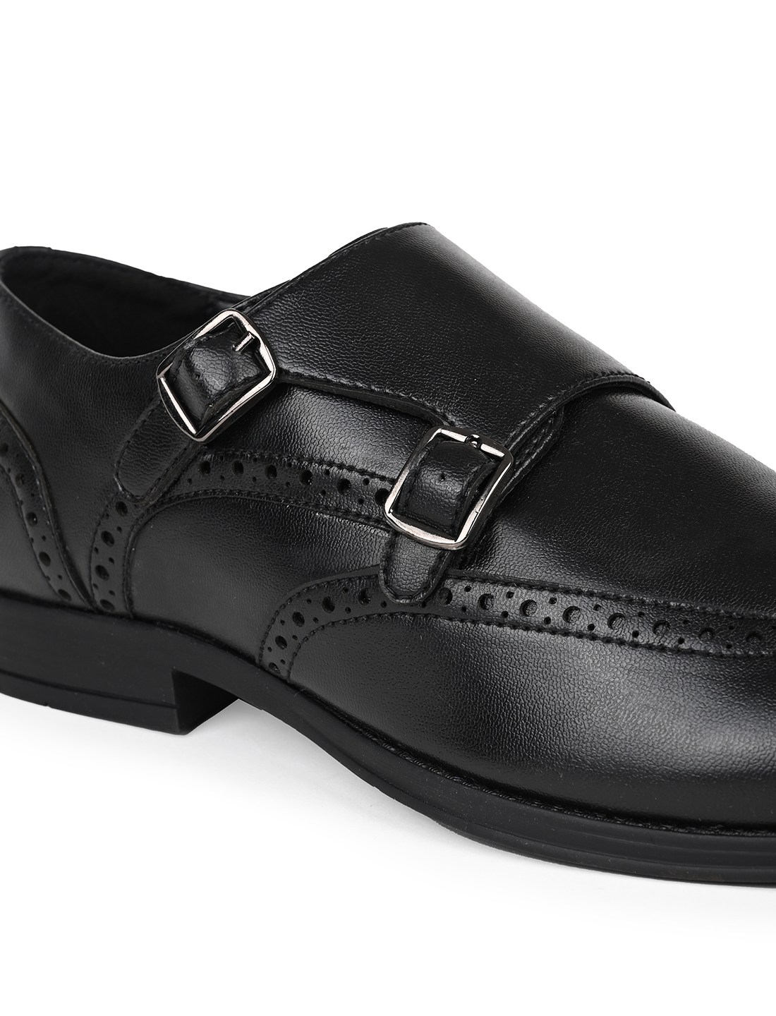 The Bruno Black Men Formal Brogue Monk V8 By Ruosh