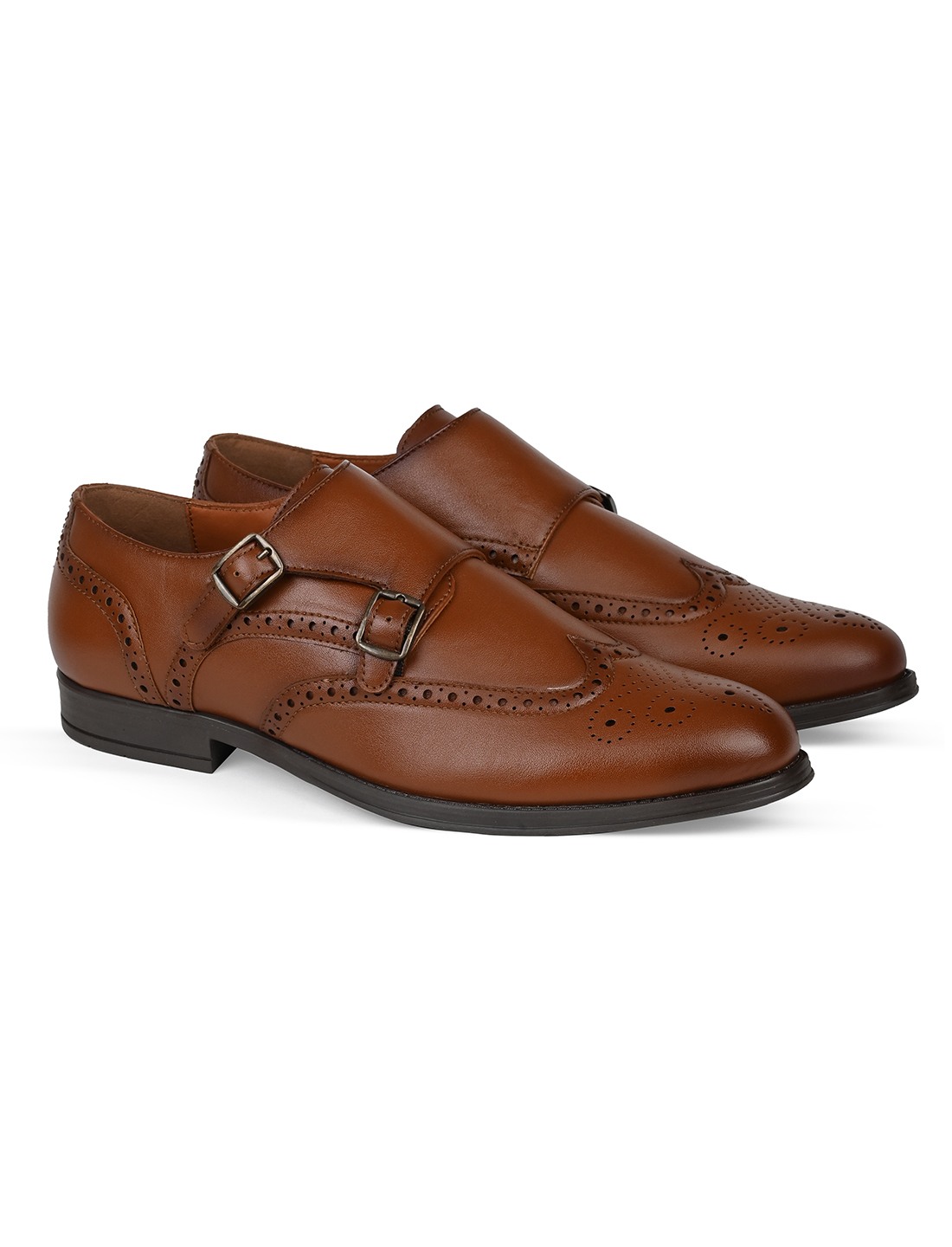 The Bruno Tan Men Formal Brogue Monk V8 By Ruosh