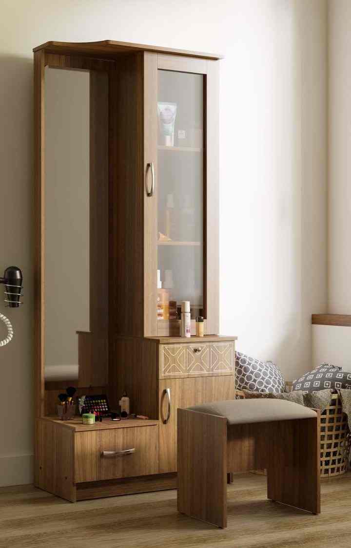 NEUDOT Petra Wooden Dressing Table with Mirror and Storage | Engineering Wood Dressing Table | Vanity Table with Mirror | Vanity Dressing Table for Bedroom, Living Room | 1-Year Warranty