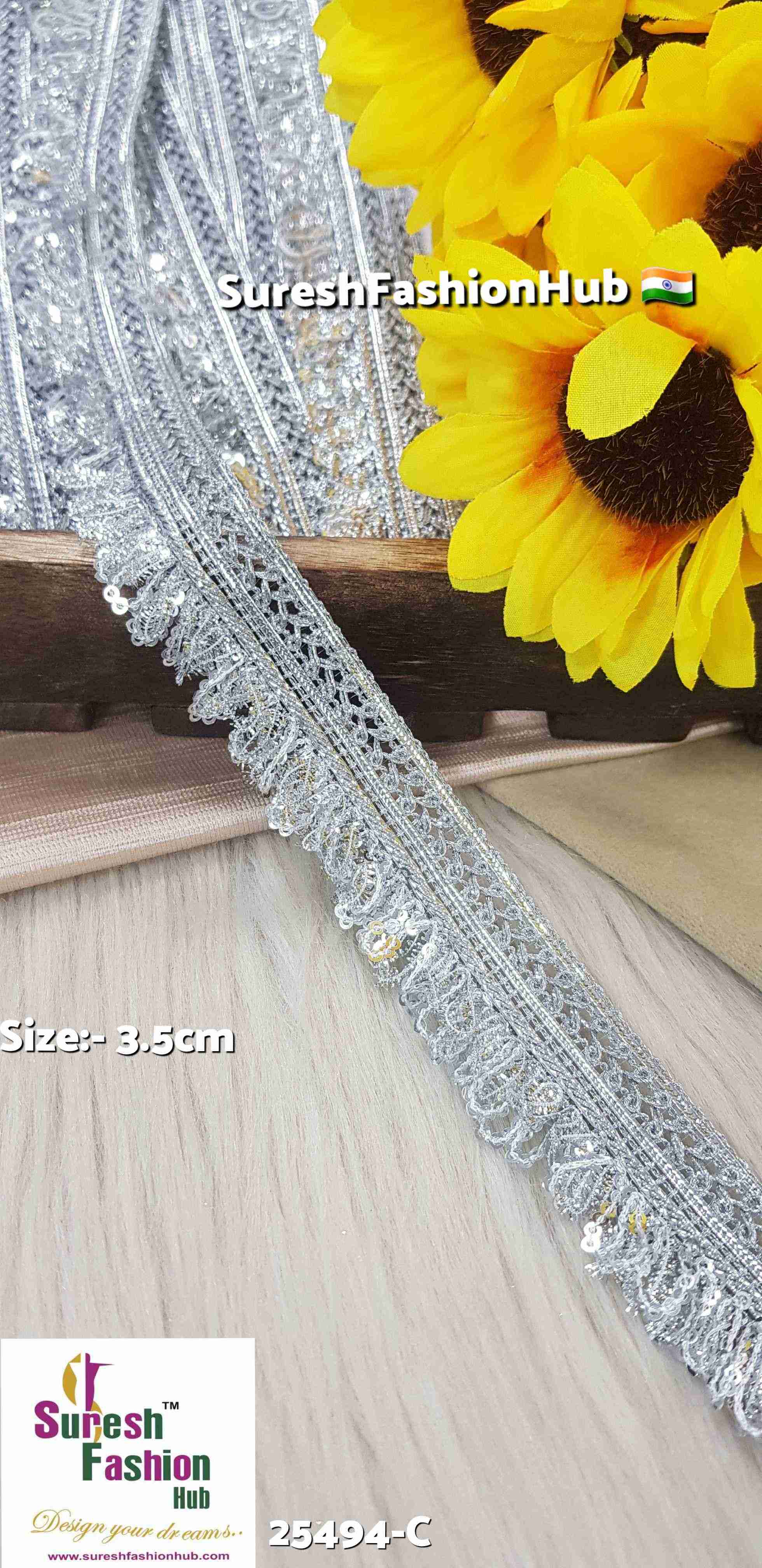 Silver Sequence Badla Jhalar