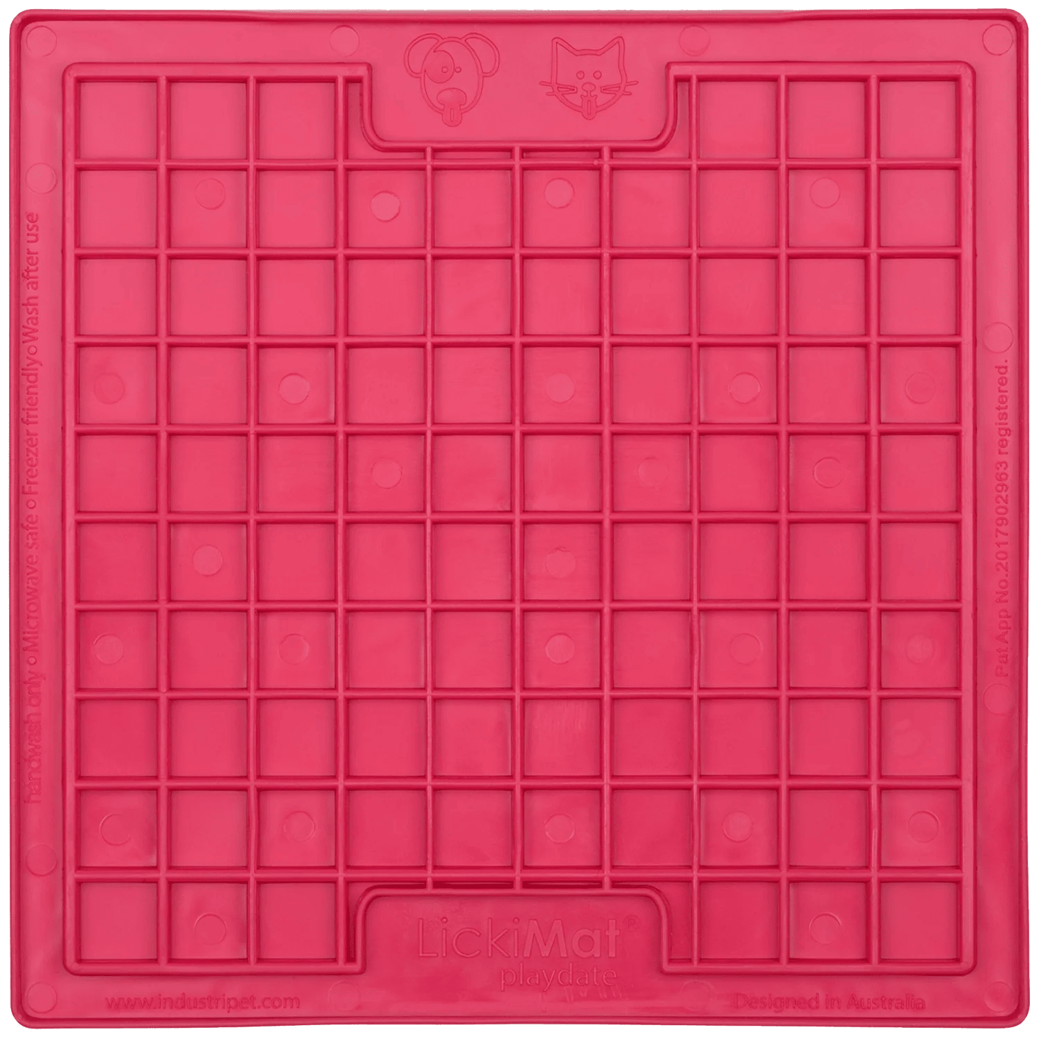 LickiMat Classic Playdate Slow Feeder for Cats and Dogs (Pink)