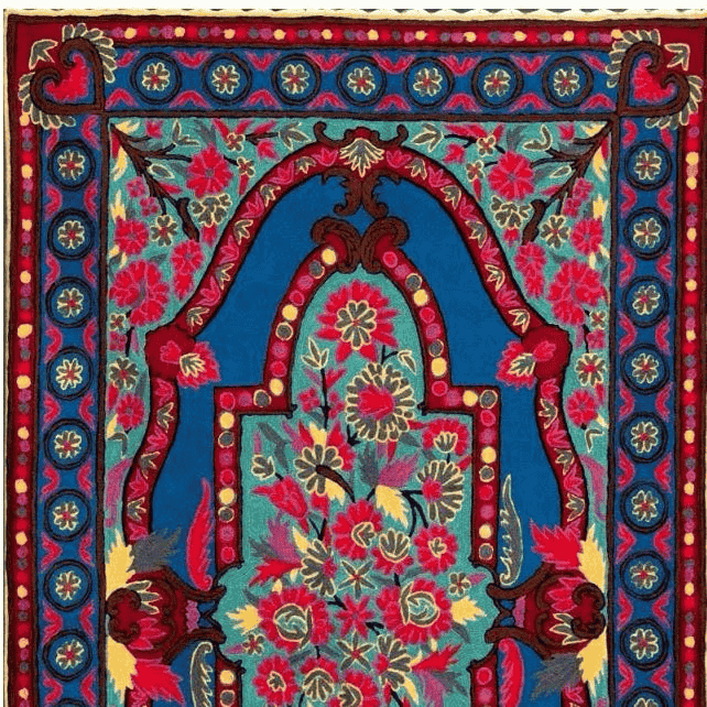Floral Blue & Red