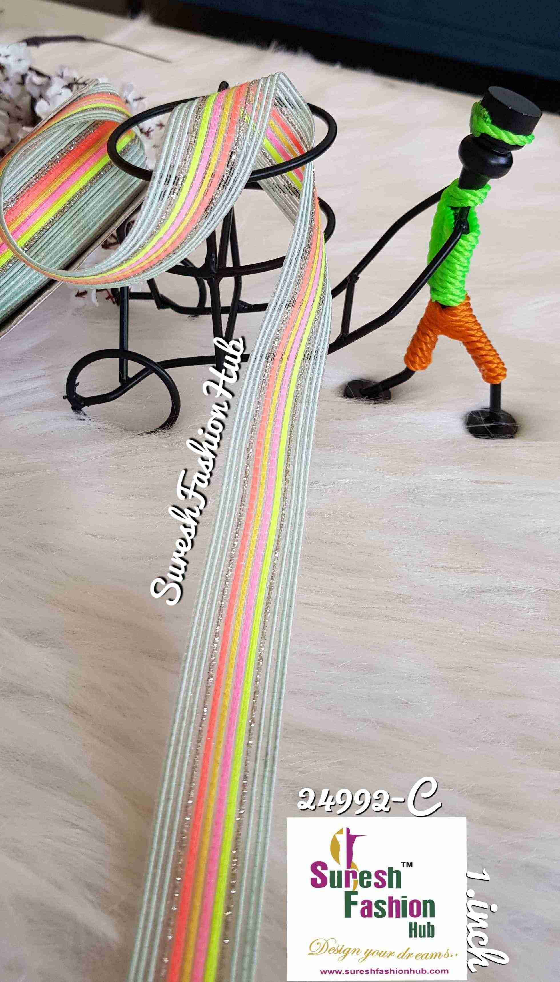 Pastel Green & Neon Colors Mix Decorative Trim