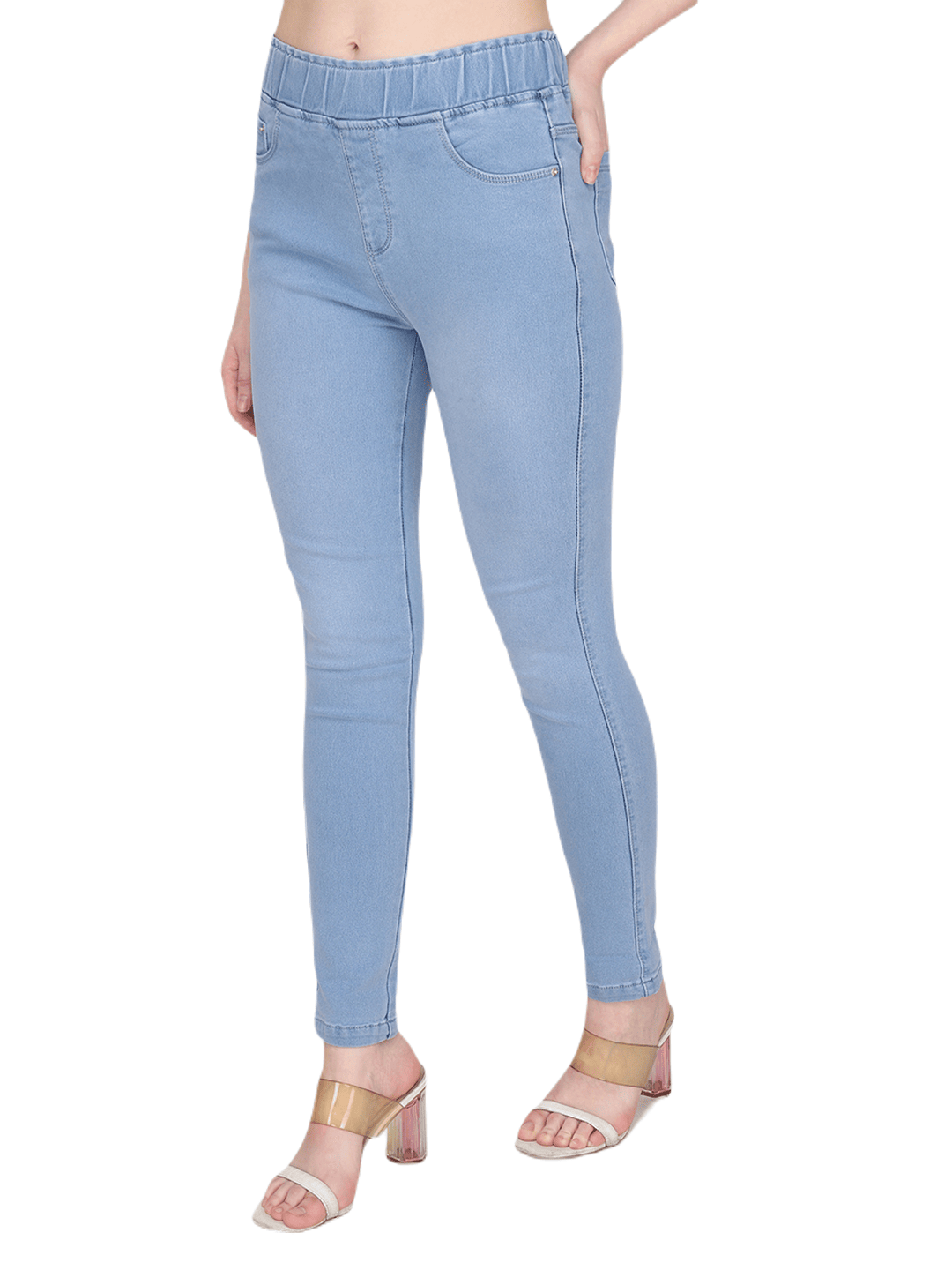 Albion By CnM Women Stretchable Light Blue Denim Jegging
