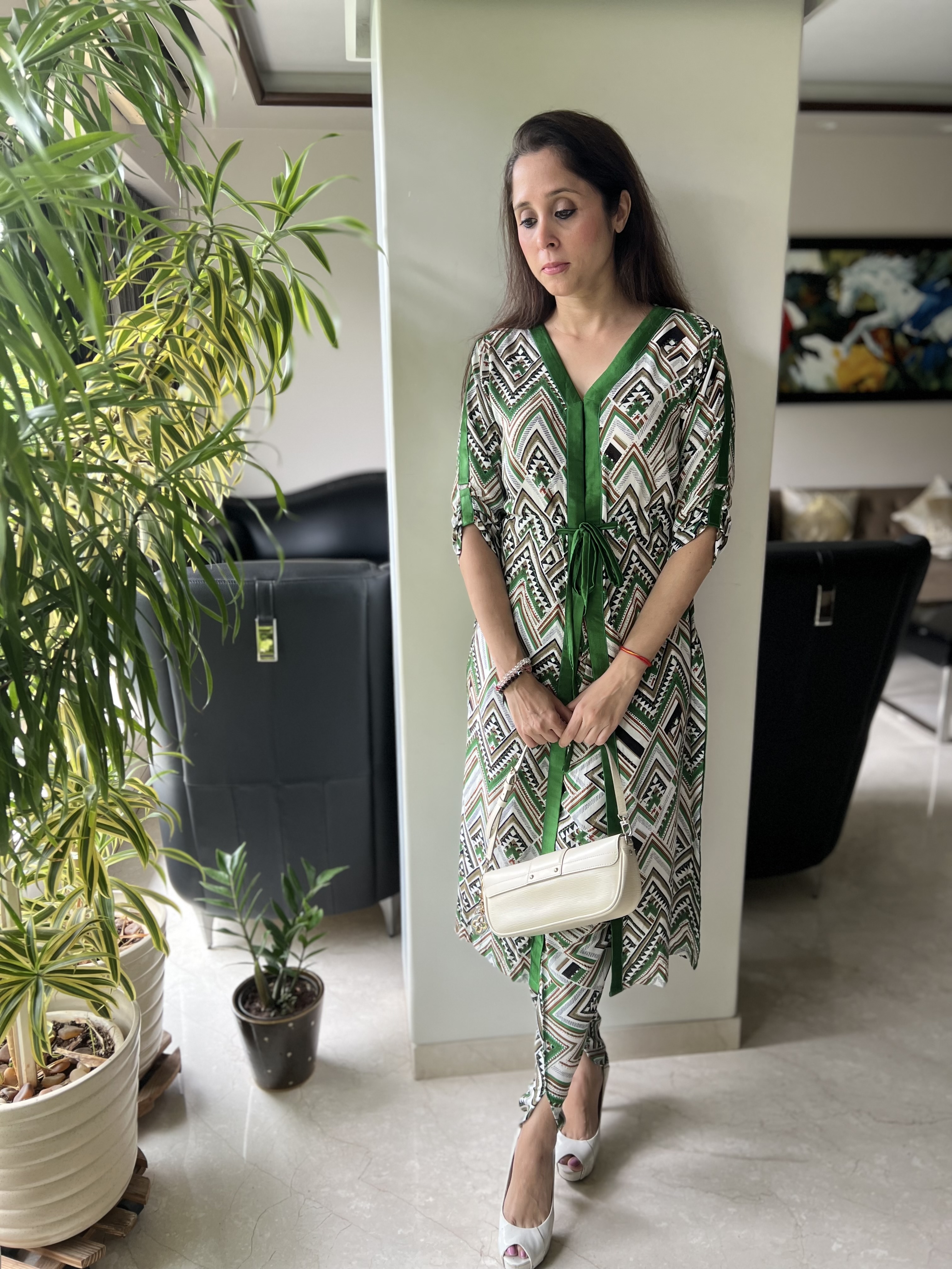 Green Long Co-ord with dhoti