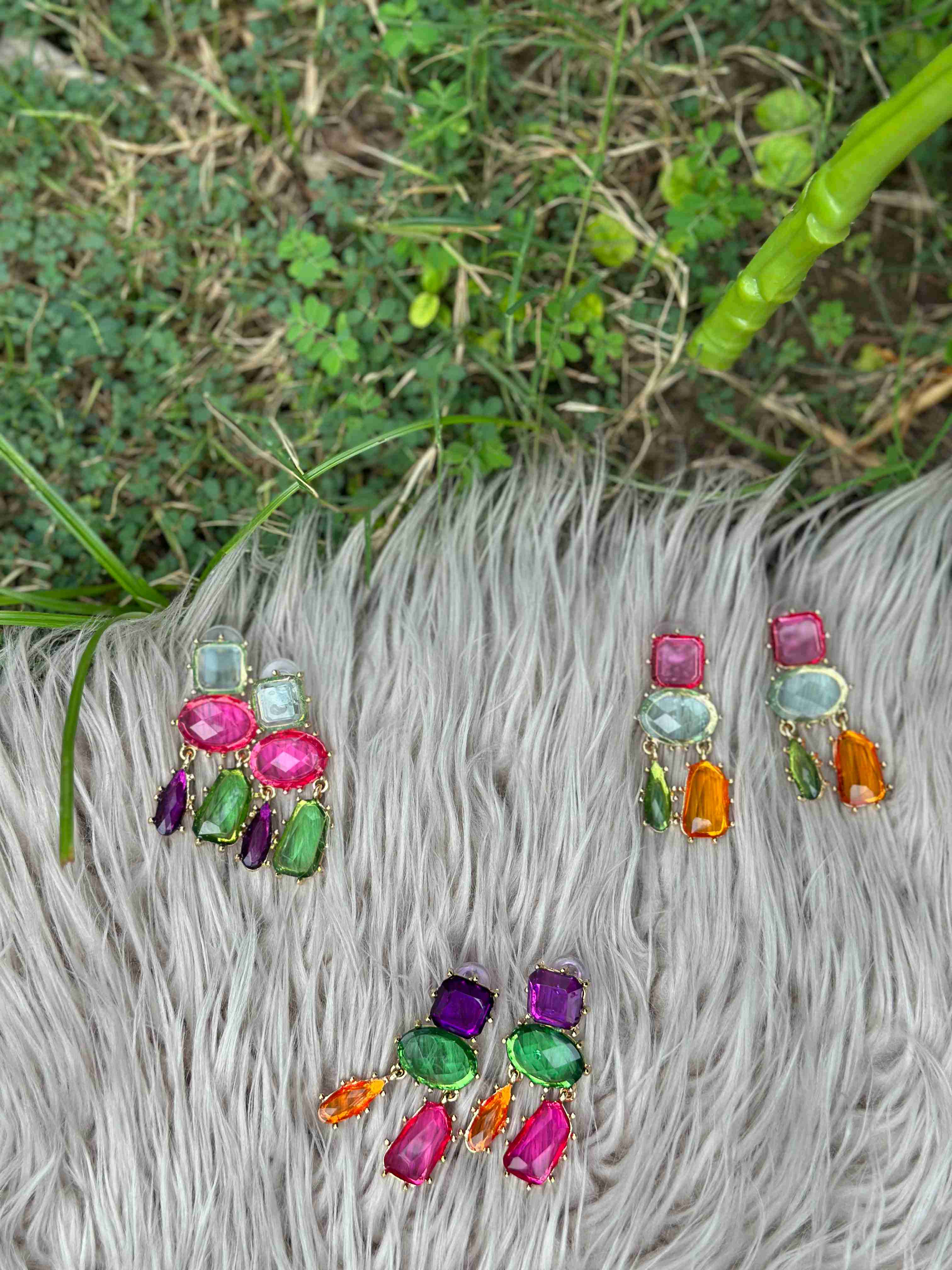 Rainbow stones earrings