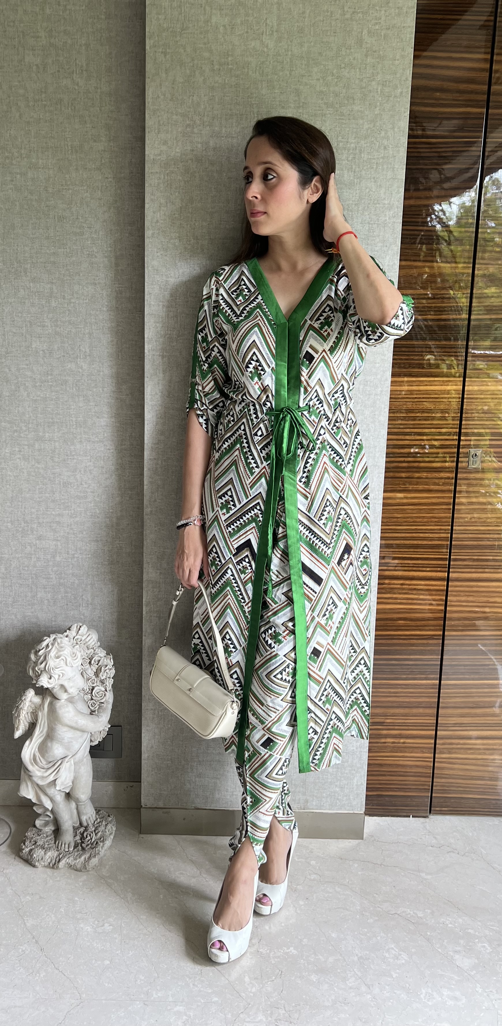 Green Long Co-ord with dhoti