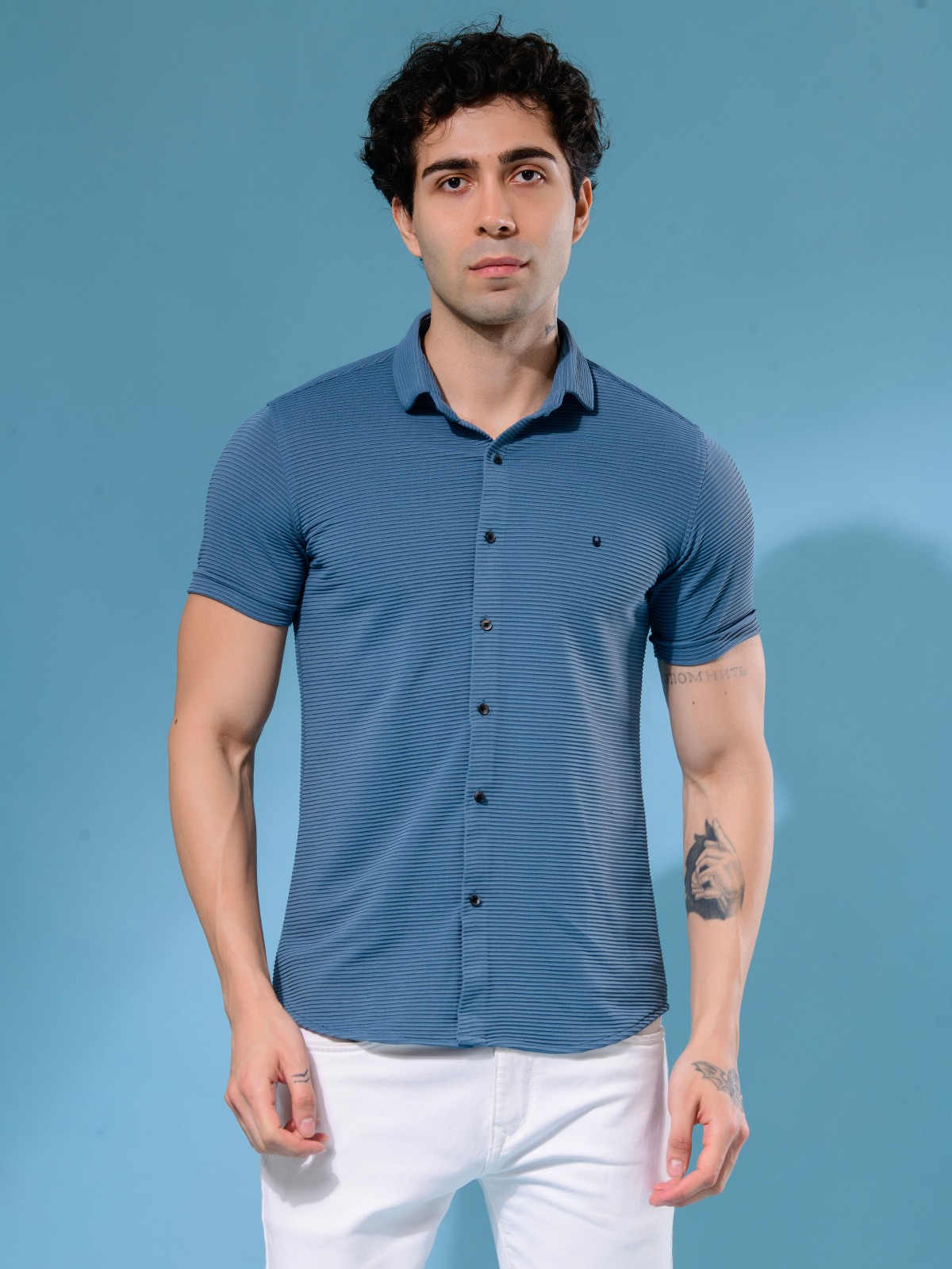 ALBION MENS NEW GARAGE 6 (NAVY) SHIRT