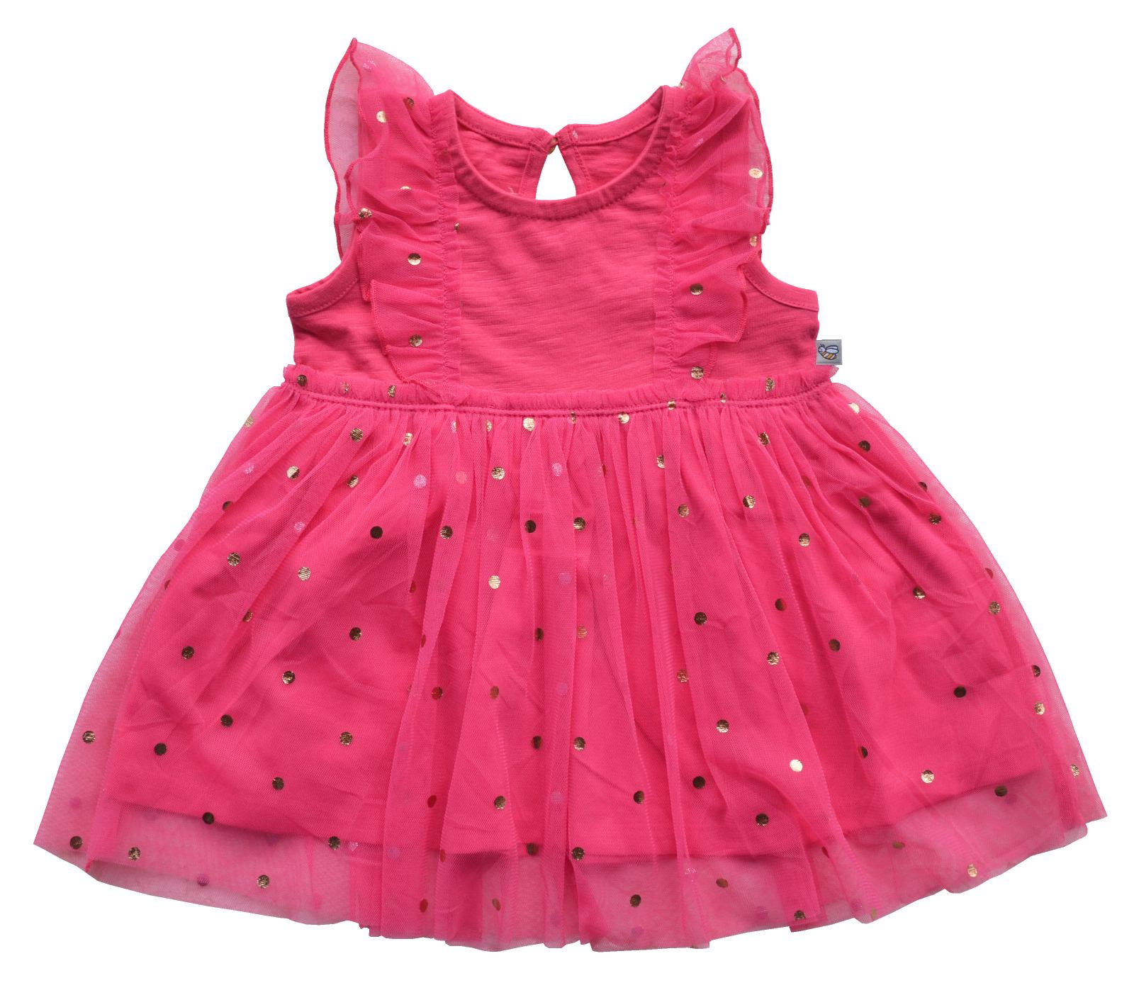 Baby Girls Short Sleeves Tutu Dress,Color-Pink