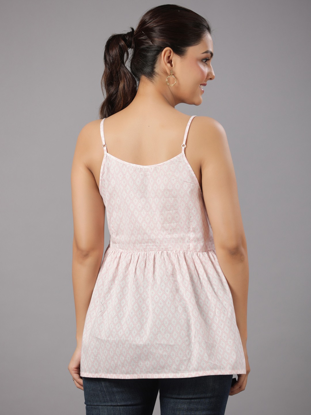 COTTON PRINTED STRAPPY TOP