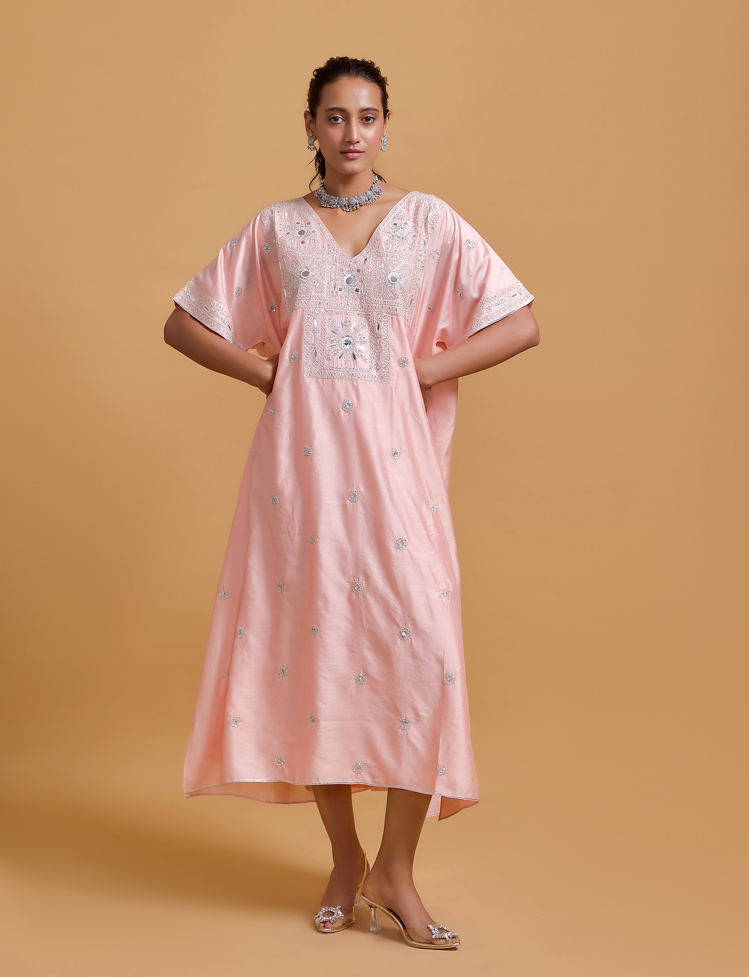 Zeenat Pink Kaftan