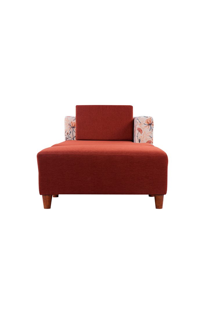 neudot Hailey Fabric Chaise Lounger LHS in Floral Cider Orange Colour