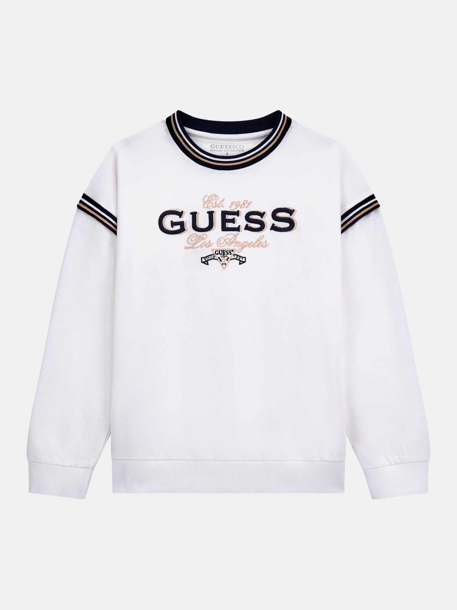 Guess Girls Pure White Printed Regular Fit T-Shirt