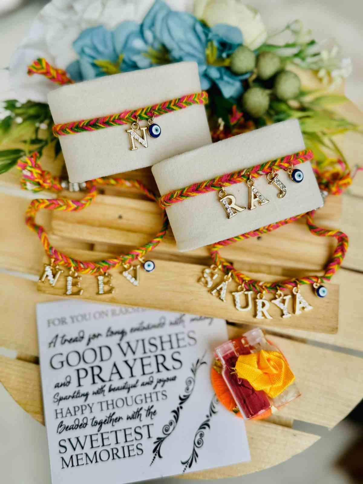 Premium quality initial n name bands for rakhi n friendship day