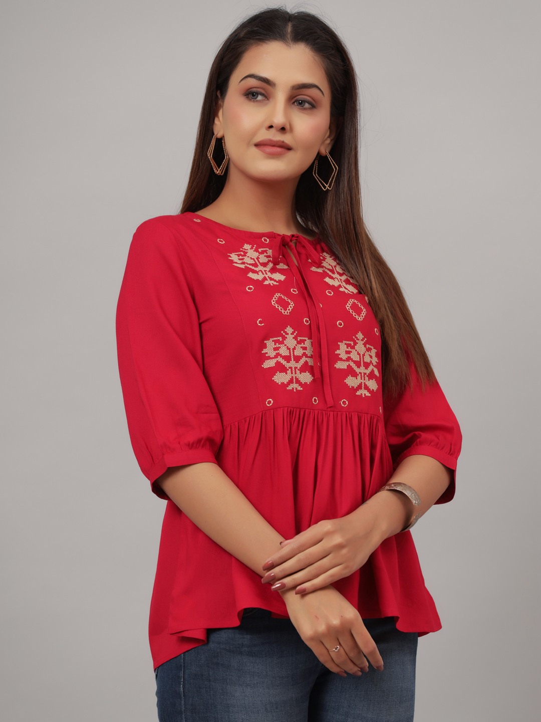 PINK EMBROIDERED TOP